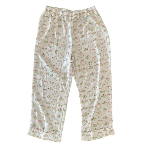 Victoria Dunn Silk-y Coquette Christmas Pajama Bottoms Loungewear Size Large - Picture 1 of 10